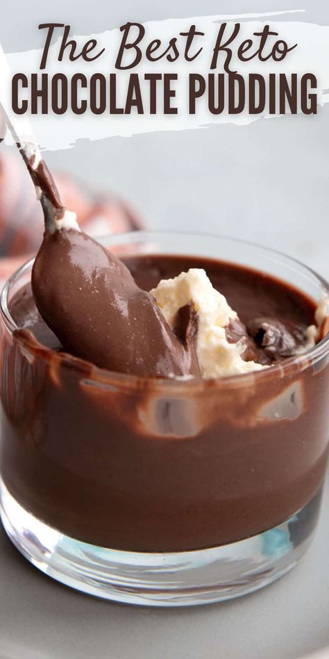 This Sugar Free Chocolate Pudding is unbelievably smooth and creamy. It takes only 20 minutes to make and can be made dairy-free too. A wonderful keto-friendly treat for the whole family. Pudding For Diabetics, Sugar Free Pudding Recipes, Keto Pudding Recipes, Keto Tarts, Low Carb Chocolate Pudding, Car Breakfast, Keto Puddings, Healthy Chocolate Pudding Recipe, Sugar Free Chocolate Pudding