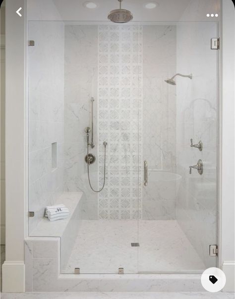 Shower Stall With Bench Seat, Marble Shower With Bench, Shower Seats Built In Tile, Showers With Built In Benches, Shower Room With Bench, Walk In Shower With Seat Ideas, Large Shower With Bench, Showers With A Bench, Seat In Shower Ideas