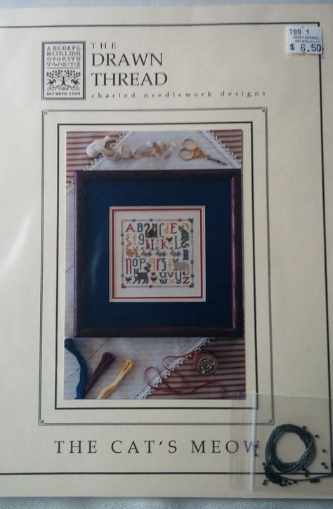 Chart for cat sampler includes beads and pearl cotton The stitch count is 80w x 80h. Embroidery And Cross Stitch, Drawn Thread, Pattern Pictures, Dmc Floss, Stitch Art, Cross Stitch Chart, Cats Meow, Cross Stitch Art, Counted Cross Stitch Patterns