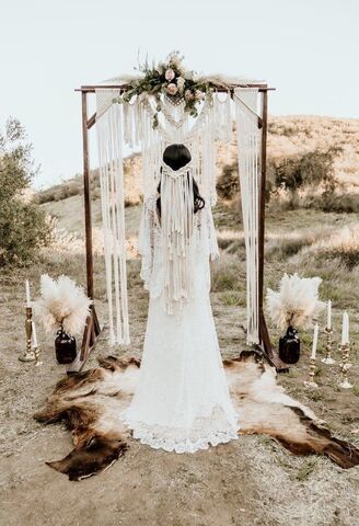 THE WEDDING CRASHERS | Officiants & Premarital Counseling - Newark, PA Boho Wedding Altar, Wedding Veils With Hair Down, Macrame Veil, Boho Wedding Centerpieces, Bohemian Bridal Shower, Macrame Wedding Backdrop, Macrame Wedding, Wedding Altars, Bohemian Bridal