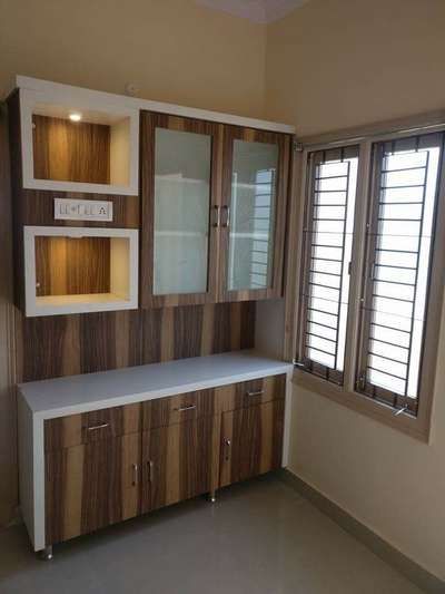 Designs by Carpenter Kerala Carpenters, Ernakulam | Kolo Minimalist Crockery Unit, Simple Crockery Unit, White Crockery Unit, Glass Crockery Unit, Wooden Crockery Unit, Crockery Shelf, Modern Crockery Unit, Black Crockery, Glass Crockery