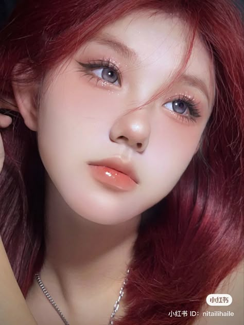 Korean Heavy Makeup, Ullzang Eye Makeup, Korean Innocent Makeup, Korean Eyebags Makeup Tutorial, Peachy Korean Makeup Look, Orange Makeup, Doll Eye Makeup, Makeup Face Charts, Pretty Makeup Looks