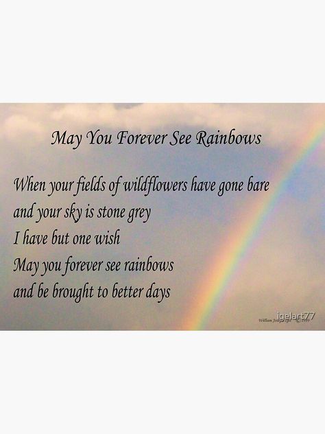 "May You Forever See Rainbows" Poster by igelart77 | Redbubble Rainbow Quote, One Wish, Wish Quotes, Better Day, Handmade Birthday Cards, Sale Poster, Birthday Cards, Rainbow, Inspirational Quotes