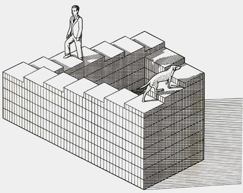 penrose stairs - this is how I feel when I'm doing my math homework sometimes... Penrose Stairs, Stairs Illusion, Optical Illusion Stairs, Staircase Tattoo, Optical Illusions Mind Blown, Crazy Optical Illusions, Optical Illusions Drawings, Optical Illusions Pictures, Illusion Photos