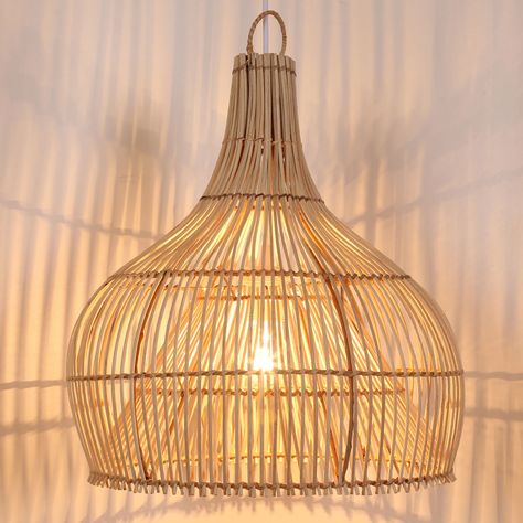 Rattanlampe Elia Rattan Lampe, Boho Chic, Lighting