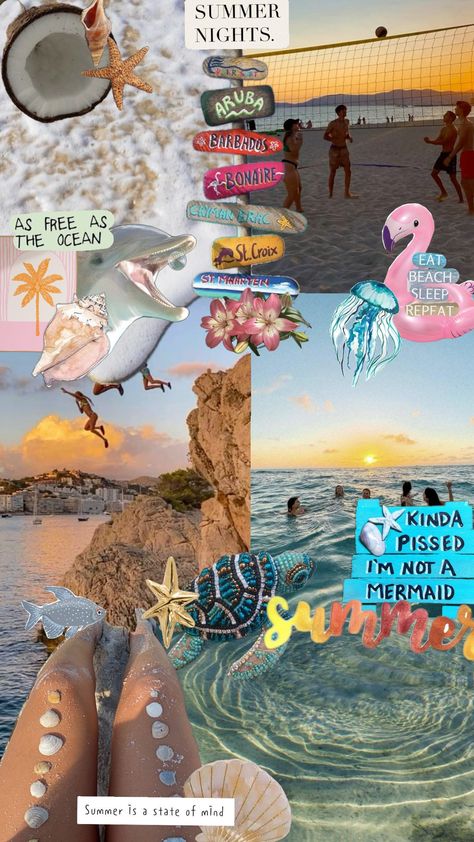 summer is a state of mind X #summer #fyp #beach #collages Beach Collage, Beach Aesthetic Collage, Hawaii Collage Aesthetic, Beachy Collage Wallpaper, Hawaii Aesthetic Wallpaper Collage, Summer Beach Collage Wallpaper, Orange Beach, Summer Nights, Summer Beach