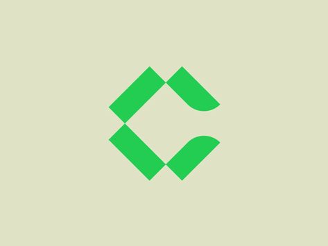 Letter C Logo / Green Logo / Geometric Logo / Financial Services Logo / Ceffu... Financial Services Logo, Negative Space Logos, Examples Of Logos, Central Square, Leaf Logo, Geometric Logo, Letter C, The Leaf, Design Aesthetic