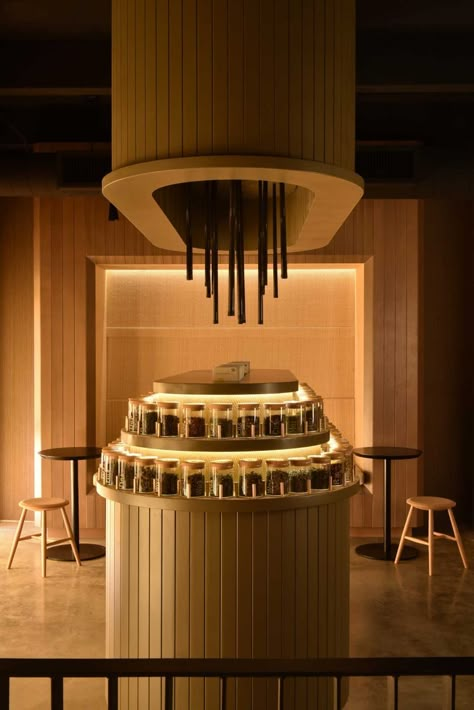 DMTV Milkshake: Andee Hess on Imagining Incredible Spaces Tea Store Design, Chocolate Store, Tea Display, Tea Lounge, Perfume Shop, Tea Store, Perfume Store, Tea Bar, Interior Design Magazine