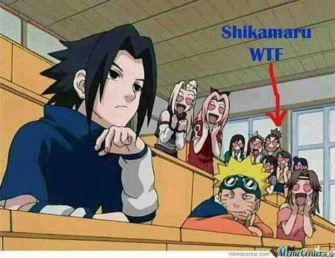 Haha Shikamaru Loves Sasuke Naruto Meme, Laughing Funny, Funny Naruto Memes, Manga Naruto, Naruto Comic, Harry Potter Anime, Naruto Shippuden Sasuke, Naruto Pictures, Memes Anime