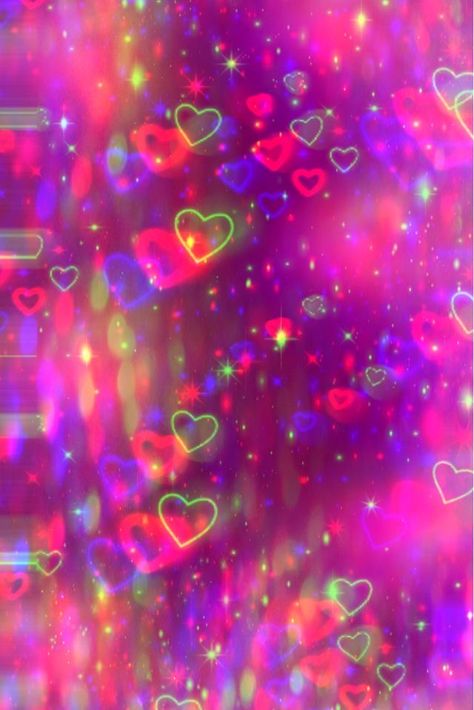 Galaxy Wallpaper Iphone Aesthetic, Neon Core Wallpaper, Neon Heart Wallpaper Backgrounds, Cute Heart Wallpapers Aesthetic, Heart Bubbles Wallpaper, Hyperpop Aesthetic Wallpaper, Lovecore Art Wallpaper, Hearts Background Wallpapers, Lovecore Background