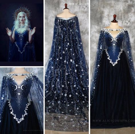 Als wäre es für Trivia, die Göttin des Mondes, gemacht... - Sheyla McLane Die Sonne über Seynako Acotar Starfall Dress, Feyre Starfall Dress, Feyre Dress, Starfall Dress, Goddess Gown, Fantasy Dresses, Fantasy Gowns, Fantasy Dress, Fantasy Clothing