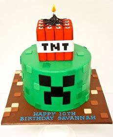 Más Chicos: 10 Tortas infantiles impactantes Pastel Minecraft, Creeper Cake, Minecraft Party Decorations, Minecraft Birthday Cake, 7th Birthday Cakes, Creeper Minecraft, Happy 10th Birthday, Minecraft Birthday Party, Minecraft Cake