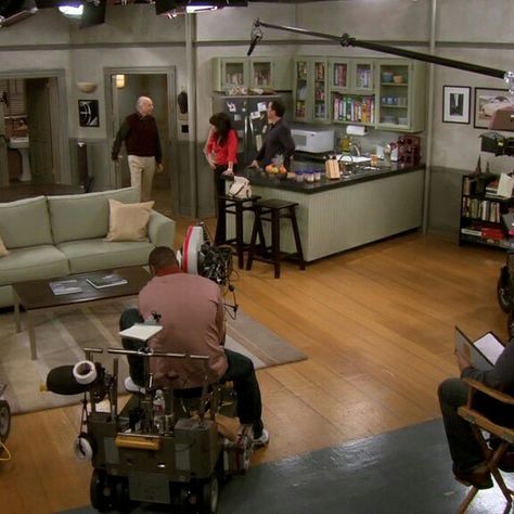 Set of #Seinfeld." #sets #Seinfeld Seinfeld Behind The Scenes, Tv Show Set Aesthetic, Tv Show Filming Aesthetic, Movie Sets Behind The Scenes, Movie Set Behind The Scenes, Sitcom Aesthetic, The Scene Aesthetic, Tv Show House, 2023 Books