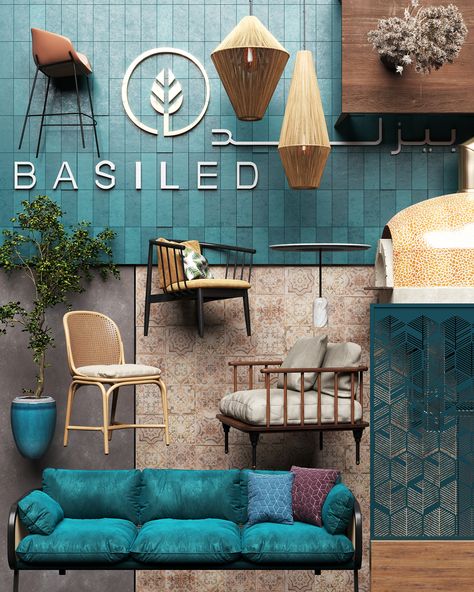 Basiled Pizza Restaurant on Behance Restaurant Material Board, Restaurant Furniture Layout Plan, Moodboard Interior Design Restaurant, Cafe Mood Board Interior Design, Restaurant Mood Board Interiors, Restaurant Mood Board, Cafe Mood Board, Restaurant Furniture Layout, Moodboard Cafe