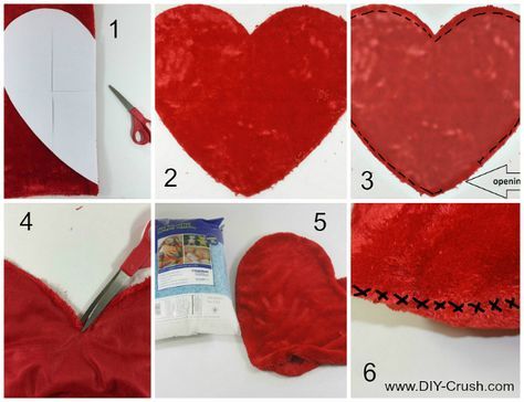 Free Valentine's Heart Pillow Sewing Pattern - DIY Crush Valentines Pillows Diy, Granny Square Shrug, Heart Shaped Pillow, Crochet A Granny Square, How To Crochet For Beginners, Pillow Sewing, Pillow Patterns, Pillows Decorative Diy, Diy Sewing Gifts