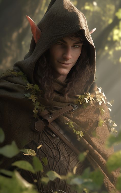 Eladrin Elf Male, Old Elf Male, Fantasy Elf Male, Elf Ranger Male, Male Wood Elf, Wood Elf Male, Wood Elf Dnd, Male Elf Character Design, Wood Elf Ranger