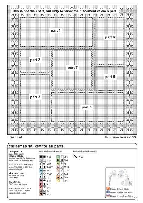 Durene Jones Cross Stitch... - Durene Jones Cross Stitch Durene Jones Free Charts, Durene Jones Cross Stitch Patterns Free, Durene Jones Cross Stitch, Cross Stitch Uk, Durene Jones, Christmas Crafts Sewing, Cross Stitch Winter, Season Decorations, Christmas Mystery