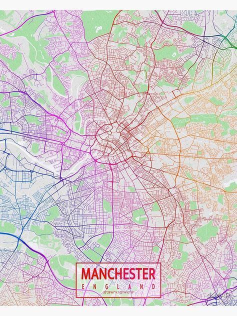 Didsbury Manchester, Manchester Skyline, Manchester City Poster, Manchester Map, Manchester Art, City Map Poster, City Maps, Manchester City, City Map