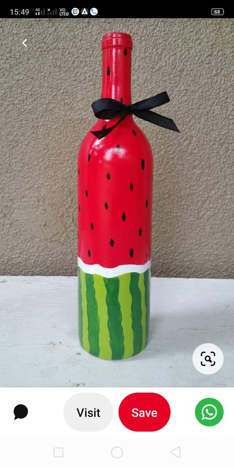 Glass Bottles Art Paint Easy, Bottle Art Projects, Reuse Wine Bottles, Bottle Paint, Food Art Painting, Glass Painting Patterns, Painted Bottles, Glass Bottles Art, Painted Wine Bottles