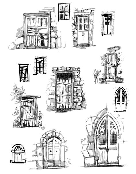 Window Sketch, Ink Drawing Techniques, Interior Design Drawings, House Sketch, Drawing Exercises, Architecture Drawing Art, Basic Drawing, Building Art, House Drawing