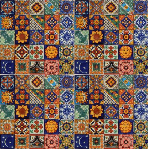 Amazon.com: Color y Tradicion 100 Hand Painted Talavera Mexican Tiles 2"x2" Spanish Mediterranean Decor : Home & Kitchen Tile Pattern Ideas, Mexican Tile Bathroom, Mediterranean Theme, Mosaic Tables, Mexican Talavera Tile, Mexican Tiles, Decorative Ceiling Tile, Mediterranean Tile, Spanish Mediterranean