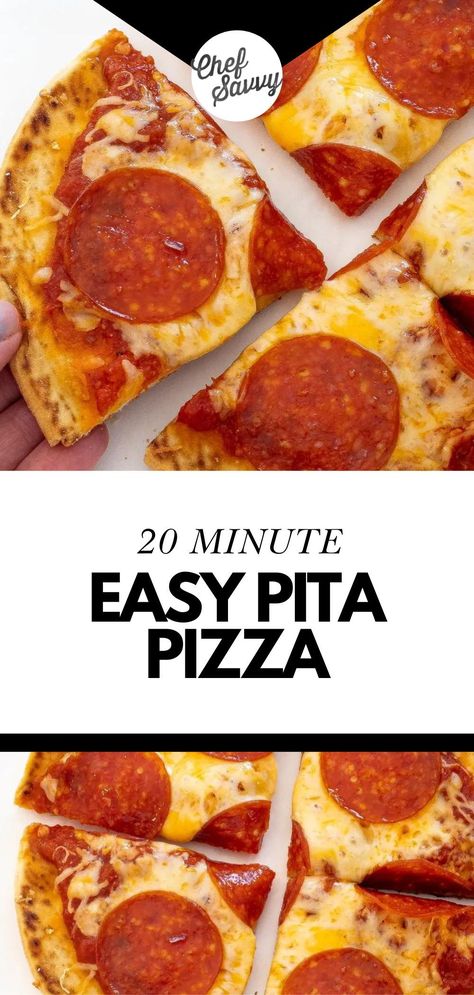 Save this Easy Oven Baked Pita Pizza Recipe for Dinner! Want a kid-friendly dinner that is ready in under 20 minutes? Then try these Easy Pita Pizzas! So easy to customize them and kids love helping to make their own pita pizza combination. Follow Chef Savvy for more Pizza Recipes! Pita Pizza Recipes, Chef Savvy, Pita Pizza, Individual Pizzas, Pita Pizzas, Sausage Spaghetti, Recipe For Dinner, Super Easy Dinner, Whole Wheat Pita