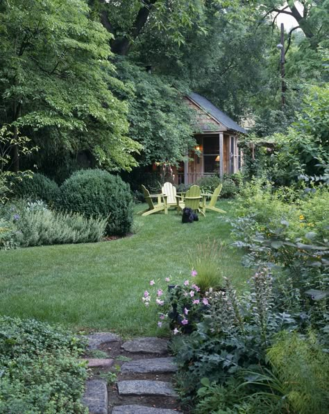 http://www.lonny.com/photos/Landscaping/Dh3BKwVJL_0 Have Inspiration, Small Cabin, Cabin In The Woods, Cabins In The Woods, Garden Spaces, Shade Garden, The Grass, House In The Woods, Dream Garden