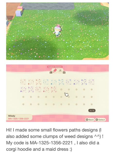 Acnh Hole In Ground Design, Ground Designs Animal Crossing, Acnh Flower Design Code Ground, Clear Path Acnh, Animal Crossing Ground Codes, Path Border Animal Crossing, Flower Path Animal Crossing, Acnl House Ideas, Acnh Path Design Id Codes