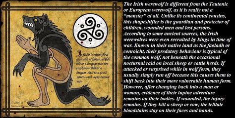 Irish Werewolf Legend Irish Werewolf, Werewolf Legend, Warrior Poet, Celtic Artwork, Hood Ideas, Myths & Monsters, Medieval Paintings, Werewolf Art, Vampires And Werewolves