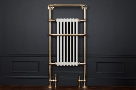 Brass Towel Rail, Bathroom Radiators, Victorian Bathroom, Luxury Bathrooms, Downstairs Toilet, Towel Radiator, Bathroom Reno, Towel Warmer, Heated Towel Rail