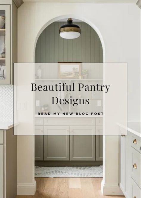 Beautiful trendy pantry designs to inspire you! Pantry Entrance In Kitchen, Dark Moody Pantry, Pantry Colors Paint, Kitchen With Pantry Door, No Door Pantry, Modern Pantry Doors, Studio Mcgee Pantry, Best Pantry Design, Pantry Pocket Door