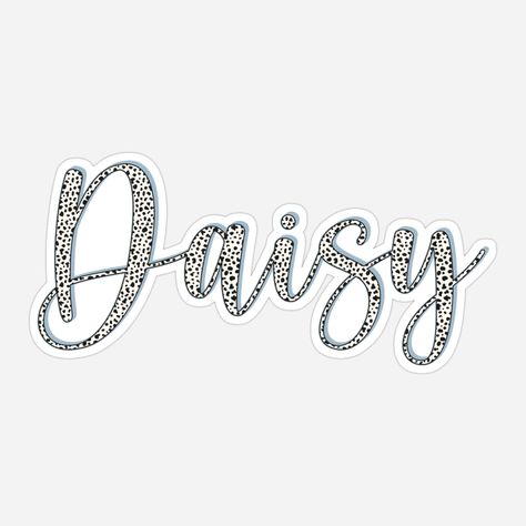 Dalmatian pattern Daisy name Dalmatian sticker, custom name sticker for Daisy Daisy Name, Preschool Name Tags, Dalmatian Pattern, Name In Cursive, Classroom Name Tags, Notebook Labels, Kid Name Tattoo, Name Tag Design, Preschool Names