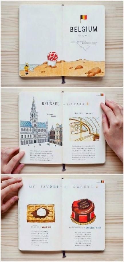 Travel Journal Midori Layout 49 Ideas #Travel #Journal #Midori #Layout #Ideas Voyage Sketchbook, Travel Guides Layout, Journal D'inspiration, Kunstjournal Inspiration, Travel Sketchbook, Buch Design, Desain Editorial, Sketch Journal, Travel Sketches