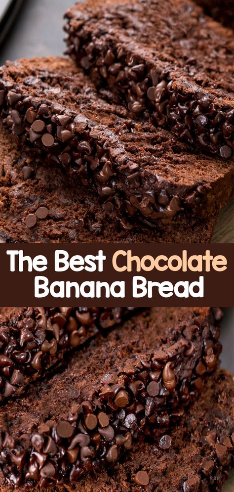 Chocolate Banana Bread For A Healthy Breakfast Or Dessert Egg Free Banana Recipes, Egg Free Banana Bread, Best Chocolate Banana Bread, Healthy Chocolate Banana Bread, Pies Dessert, Food Suggestions, Healthy Chocolate Banana, Chocolate Banana Bread Recipe, Healthy Chocolate Recipes