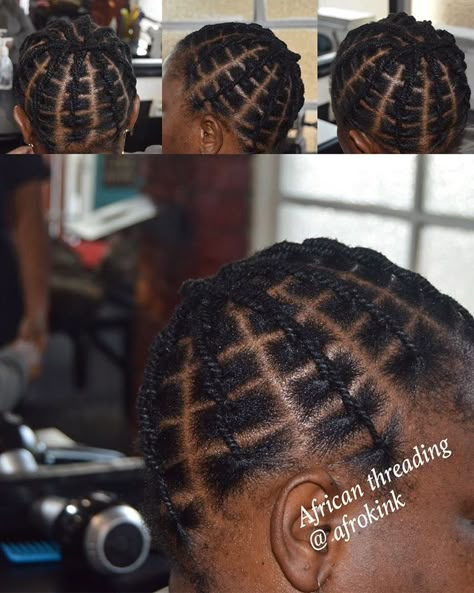 African threading using yarn....back to basics #mabhazi#magodi#africanthreading# Magodi Mabhanzi Hairstyles, Mabhanzi Hairstyles With Brazilian Wool, African Wool Thread Hairstyles, Hair Threading African, Wool Plaiting African Hair, African Threading, Hair Threading, Hair Beauty Salon, Hair Braid Patterns