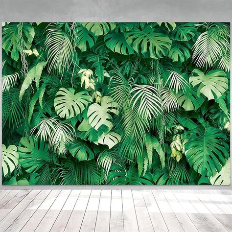 Amazon.com : MAQTT 72X60in Jungle Safari Plants Photo Background for Hawaiian Luau Party Green Tropical Palm Leaves Picture Photography Backdrop Birthday Party Baby Shower Supplies Banner… : Electronics Jungle Background Wallpapers, Safari Plants, Jungle Theme Decorations, Plants Photo, Rainforest Plants, Animal Print Party, Background Baby, Banner Background Hd, Hawaiian Luau Party