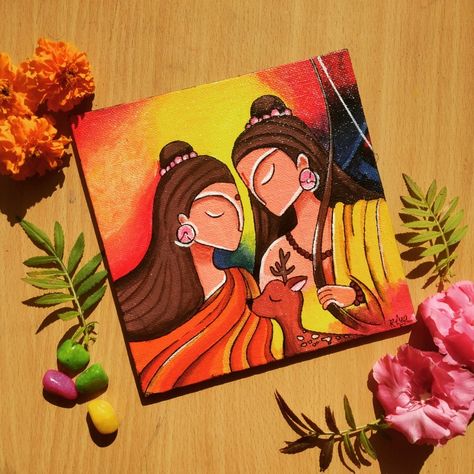 God Painting Indian Canvas, Small Canvas Board Painting, Siyaram Painting, Siyaram Drawing, Siyaram Rangoli, Lord Ram Painting Canvas, Canvas Painting Ideas God, Siya Ram Rangoli, Ayodhya Painting