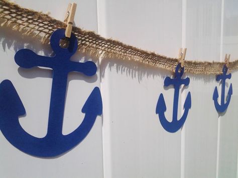 Anchor Birthday, Sailor Party, Sailor Theme, Nautical Birthday Party, Nautical Party Decorations, Anchor Decor, Nautical Themed Party, Burlap Decor, Nautical Birthday