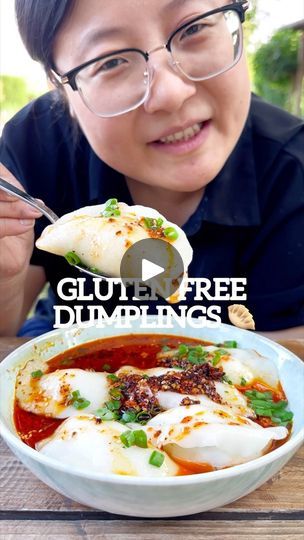 49K views · 4.7K reactions | Gluten Free Sticky Rice Dumplings 🇩🇪im ersten Kommentar 
We got so many requests for gluten free dumplings over time, today we are sharing a very simple recipe of gluten free dumplings, using glutinous rice flour, it is easy to make, super yummy and comforting 😋😋 the dumpling have a unique consistency and are more chewy compared with dumplings made with wheat flour, it is the perfect bowl of comfort food in a cold day😋

🌈Ingredients(for 2 portions)
Glutinous Rice Flour 300g
Freshly boiled hot water 200ml
Shiitake Mushrooms Fresh: 150g/Dried: 30g
Smoked Tofu 150g
Gailan 3 Stalks
Vegan Oyster Sauce 2 tbsp
5 Spices 1 tsp
Sesame Oil 2 tbsp
Chili Oil 2 tbsp
Soy sauce 2 tbsp

🌈Recipe 
1.If you use dried shiitake, soak it in water for 2 hours before use. Chop t Gluten Free Dumplings Recipe, Glutinous Rice Flour Recipes, Gf Dumplings, Rice Dumplings Recipe, Gluten Free Dumplings, Rice Flour Recipes, Dim Sum Dumplings, Dumpling Sauce, Smoked Tofu