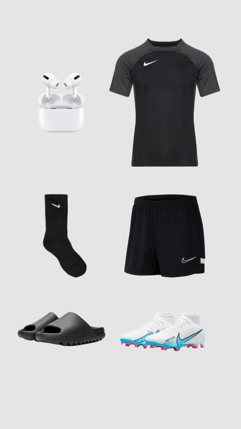 Football Training Outfit, Soccer Drip, Teen Guy Outfits, Athlete Fits, Training Outfit Men, Basketball Outfit, Black Outfit Men, Mens Smart Casual Outfits, Soccer Outfit