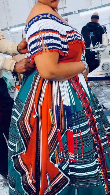 Xhosa Attire Traditional Dresses, Umbhaco Xhosa Designs, Xhosa Traditional Attire, Xhosa Attire, South African Traditional Dresses, Clothing Factory, African Traditional Wear, Shweshwe Dresses, African Wedding Attire