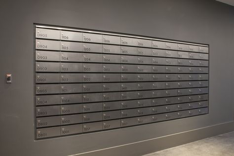 Stainless Steel Mailbox, Manhattan Loft, Post Boxes, Residential Development, Post Box, Steel Post, Letter Box, Mailbox, Jet Black