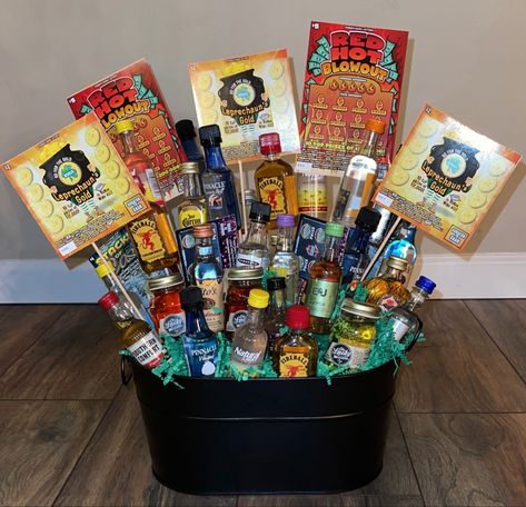 Family Reunion Raffle Ideas, Gift Basket Ideas For Auction, Adult Raffle Basket Ideas, Booze Basket Ideas, Chinese Auction Basket Ideas, Silent Auction Basket Ideas, Fundraising Baskets, Raffle Gift Basket Ideas, Benefit Ideas