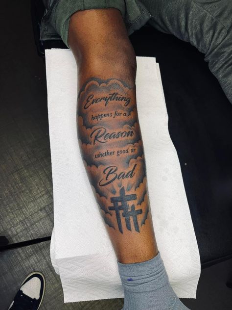 Mens Calf Tattoo Sleeve, Scripture Leg Tattoos For Men, Tattoo Ideas For Men In Leg, Leg Tats Men Ideas, Forearm Tattoos For Guys Simple, Low Leg Tattoo Men, Leg Tattoo Men Cross, John 3 16 Tattoo Ideas Men, Half Calf Tattoo