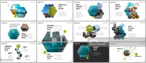 Stock Illustration : Minimal presentations design, portfolio vector templates with hexagons and hexagonal elements. Multipurpose template for presentation slide, flyer leaflet, brochure cover, report, advertising. Presentations Design, Professional Brochure Design, Template For Presentation, Illustration Minimal, Presentation Slides Design, Cover Report, Professional Brochure, Slides Design, Brochure Cover