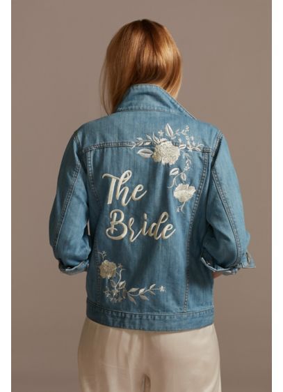 Bride Jean Jacket, Cute Jean Jackets, Bride Top, Bride Jacket, Nashville Bachelorette Party, Informal Weddings, Winter Bride, Bridal Jacket, Wedding Jacket