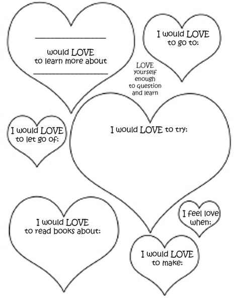 Valentines Worksheet Valentines Day Worksheets, Relationship With Self, Valentine Worksheets, Self Esteem Worksheets, Self Esteem Activities, Group Counseling, Building Self Esteem, Therapeutic Activities, Counseling Activities