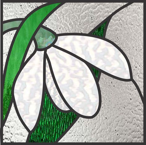 snowdrop flower, stained glass, square pattern, simple Snow Drop Flower, Snow Drops Flowers, Snowdrop Flowers, Snowdrop Flower, Stained Glass Flower, Flower Simple, Snow Drop, Glass Painting Patterns, Stained Glass Patterns Free