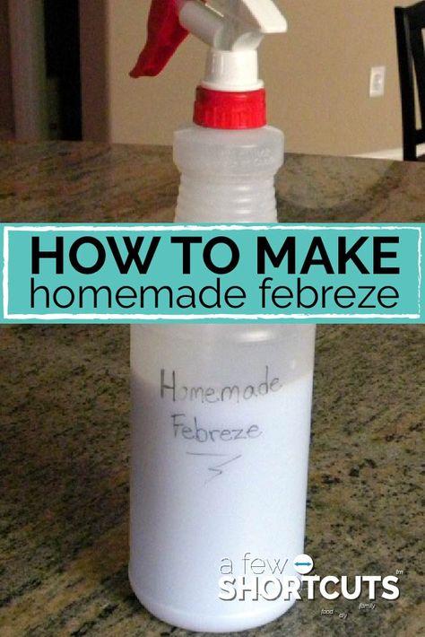 Febreze Spray, Diy Febreze, Homemade Febreze, Homemade Air Freshener, Clean Baking Pans, Homemade Cleaning Supplies, Fabric Refresher, Accessories For Home, Fabric Freshener