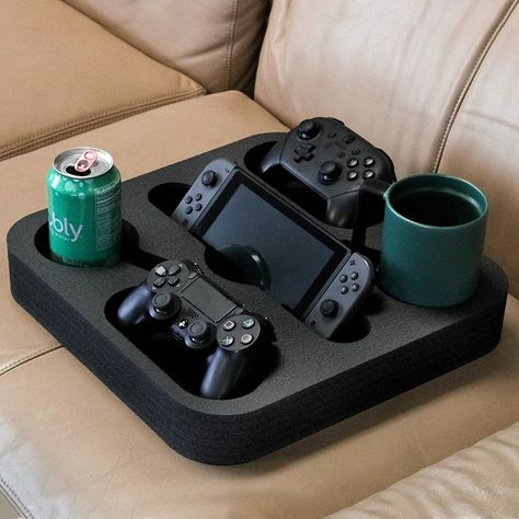 Small Game Room Furniture, Game Room Essentials, Game Room With Couch, Mens Room Accessories, Fun Game Room Ideas, Gaming Room Couch, Mens Game Room, Mens Game Room Ideas, Small Game Room Ideas For Adults